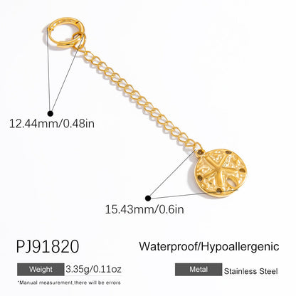Stainless Steel Starfish & Shell Pendant Jewelry