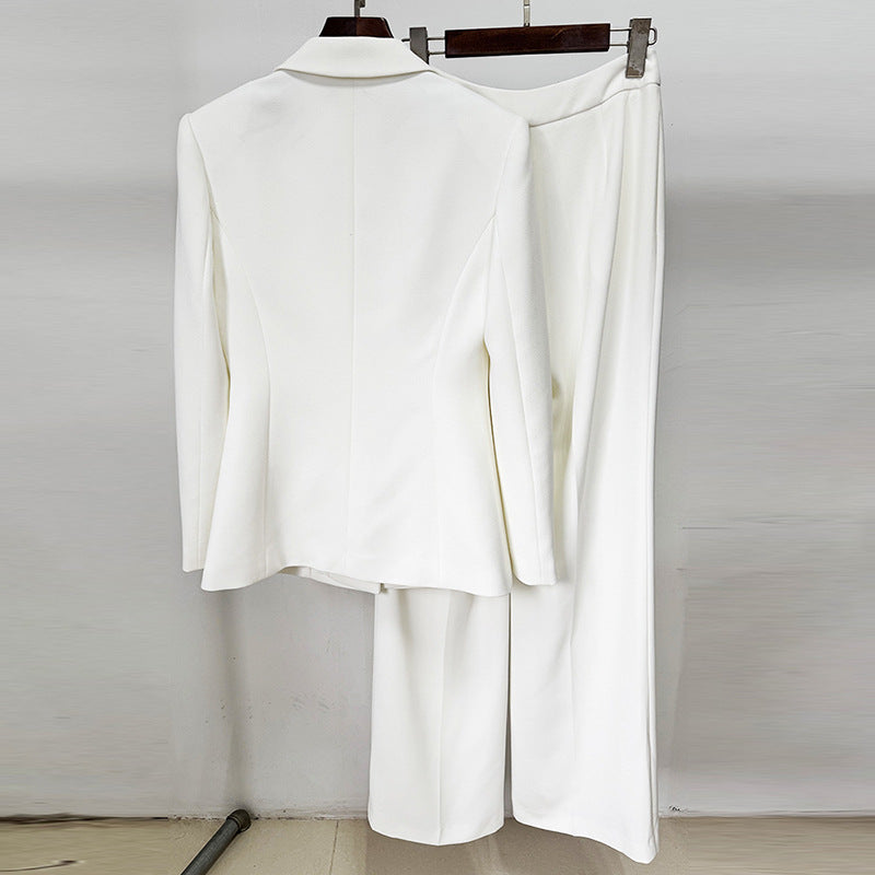 Hollow Out Blazer Pants Set