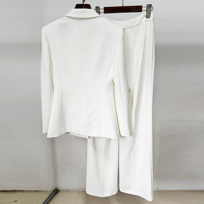 Hollow Out Blazer Pants Set