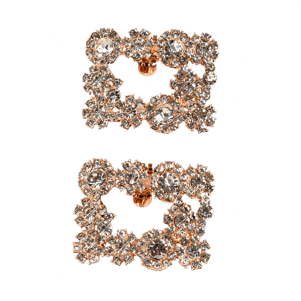 Bridal Shoe Accessories Square Crystal Metal Shoe Clips