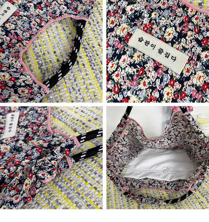 Large Capacity Floral Shopping Bag, Eco-Friendly Tote