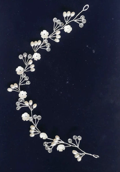 Transparent Plastic Flower Pearl Handmade Headband for Weddings
