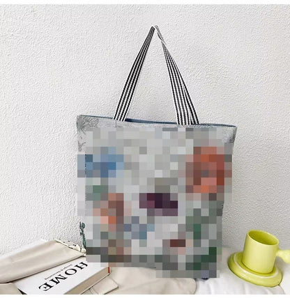 Ethnic Vintage Embroidered Canvas Tote Bag for Women