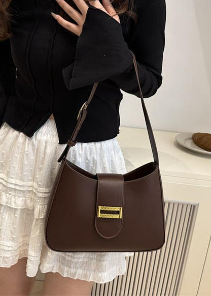 Minimalist PU Leather Shoulder Bag With Magnetic Closure