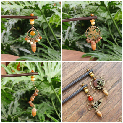 Flower Hairpin Handmade Alloy Hair Accessories Ethnic Style