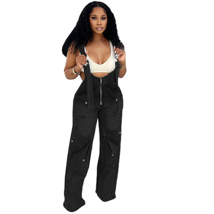 Denim Overalls Casual Summer Jumpsuit For Women