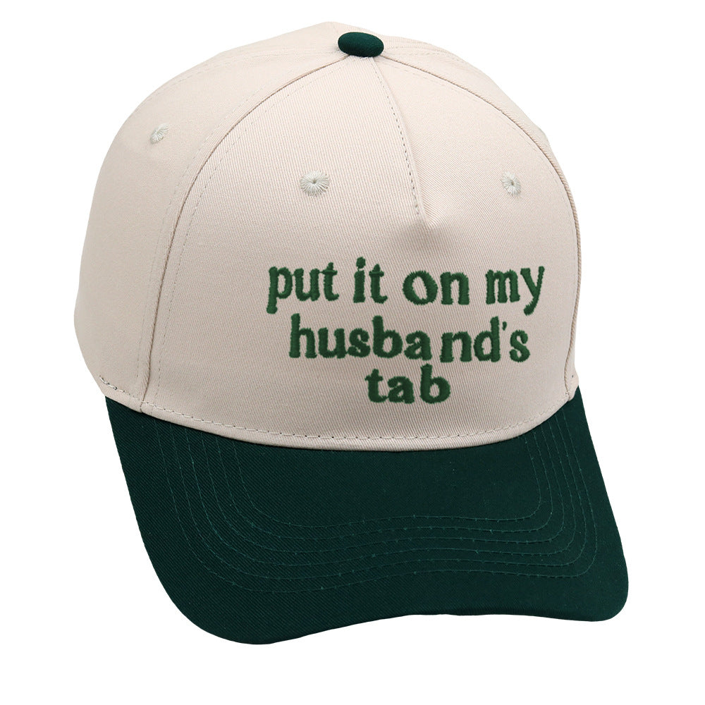 Color Block Letter Embroidered Baseball Caps