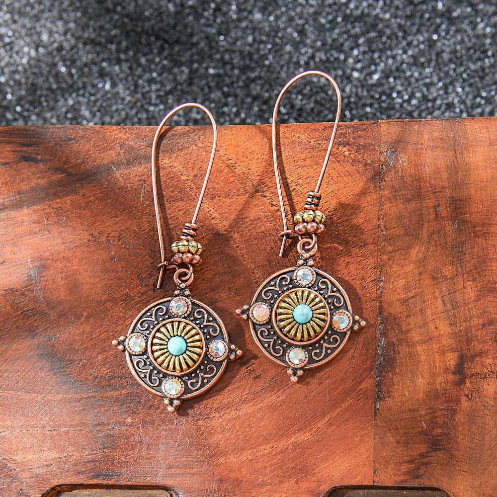 Bohemian Style Handmade Tassel Earrings with Heart-Shaped Design