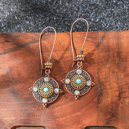 Bohemian Style Handmade Tassel Earrings with Heart-Shaped Design