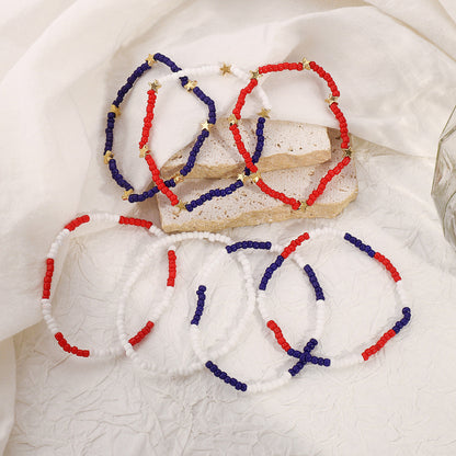 Simple Color Block Layered Beaded Bracelet