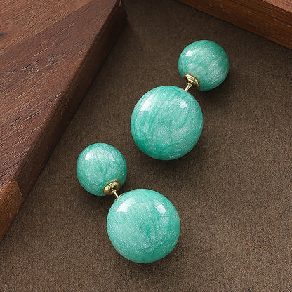 Chic Sweet Geometric Jelly Color Resin Stud Earrings