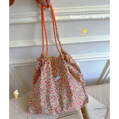 Large Capacity Floral Shopping Bag, Eco-Friendly Tote