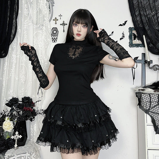 Subculture Starry Tulle Skirt Pants Black Street Style