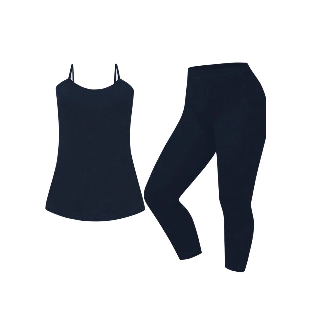 Plus Size Casual Sleeveless Jumpsuit Set In Solid Color