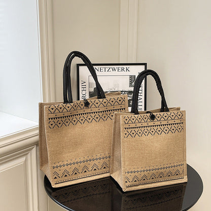 Trendy Canvas Tote Bag Large Capacity Grocery Bag