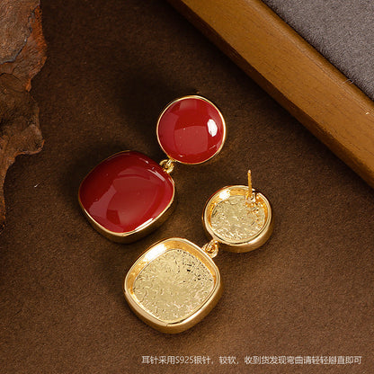 Elegant Vintage Geometric Drop Oil Earrings For Women