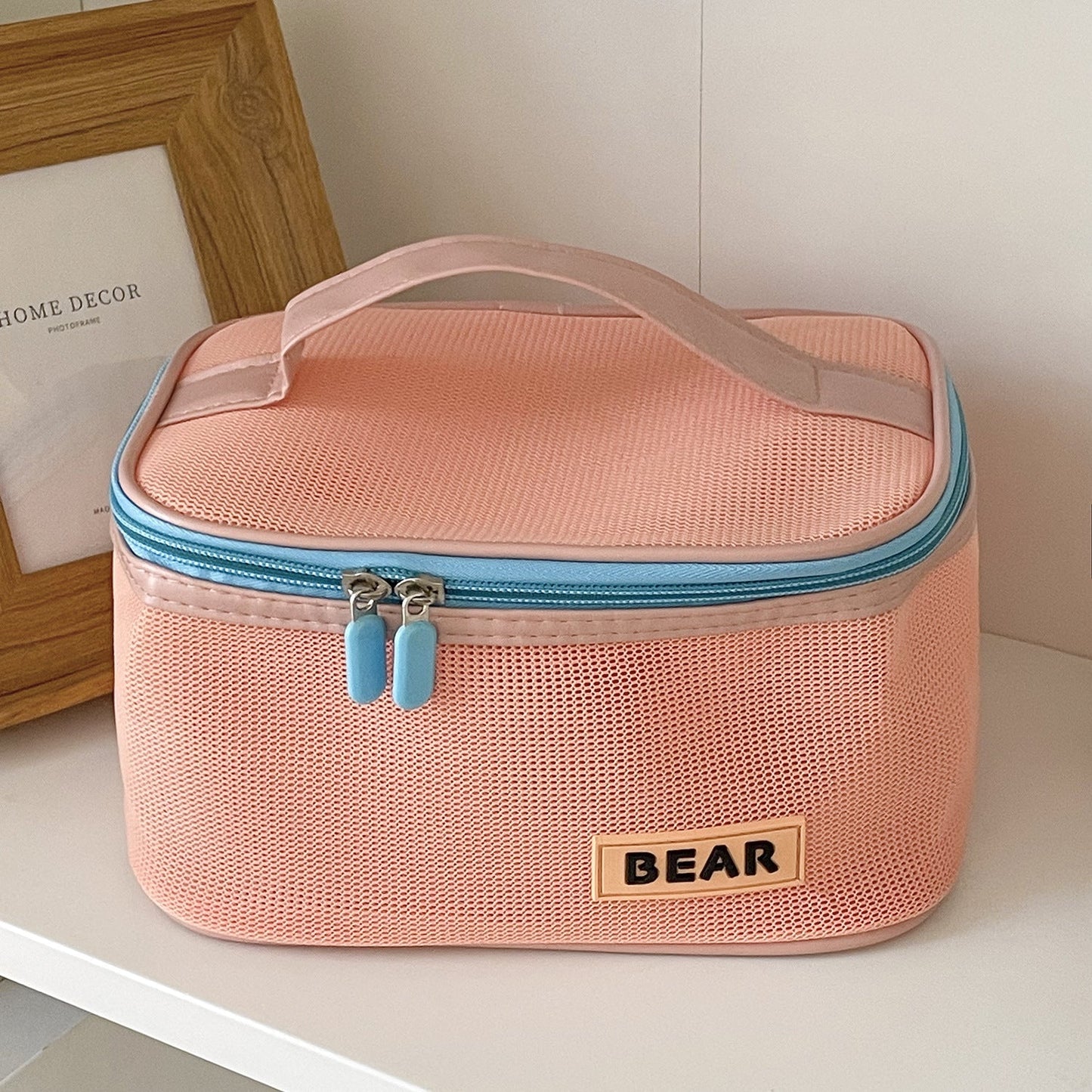 Color Block Large Capacity Make Up Bags