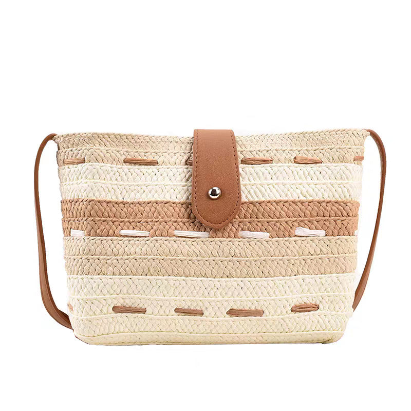 Gradient Color Paper Woven Straw Bag