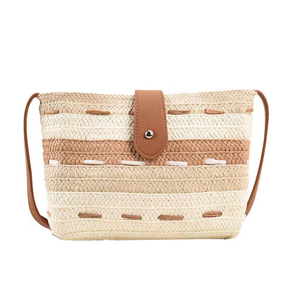 Gradient Color Paper Woven Straw Bag