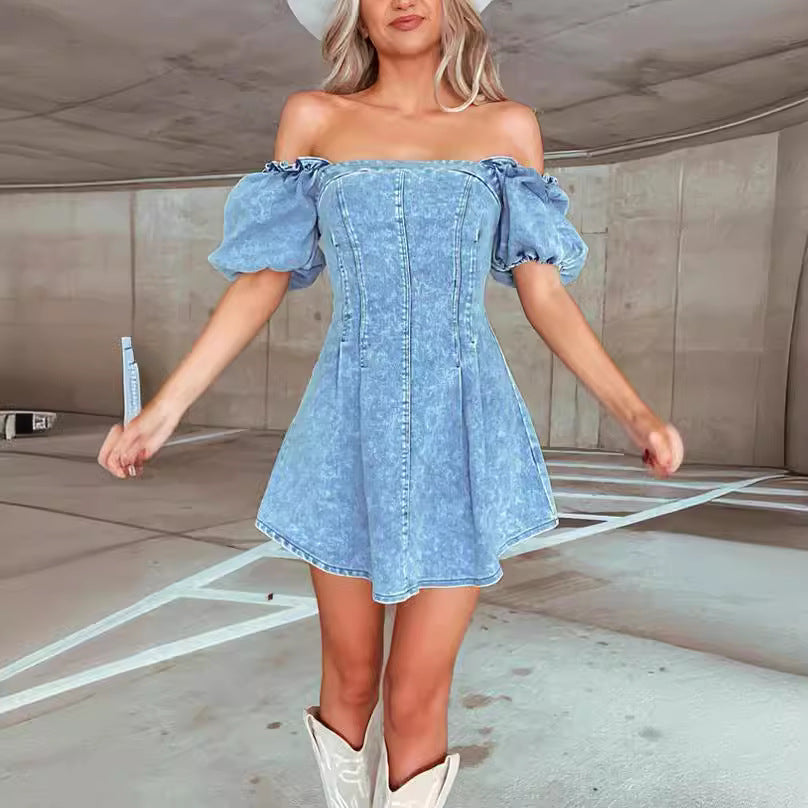 Fashionable Sexy Slim Fit Denim Dress for Women
