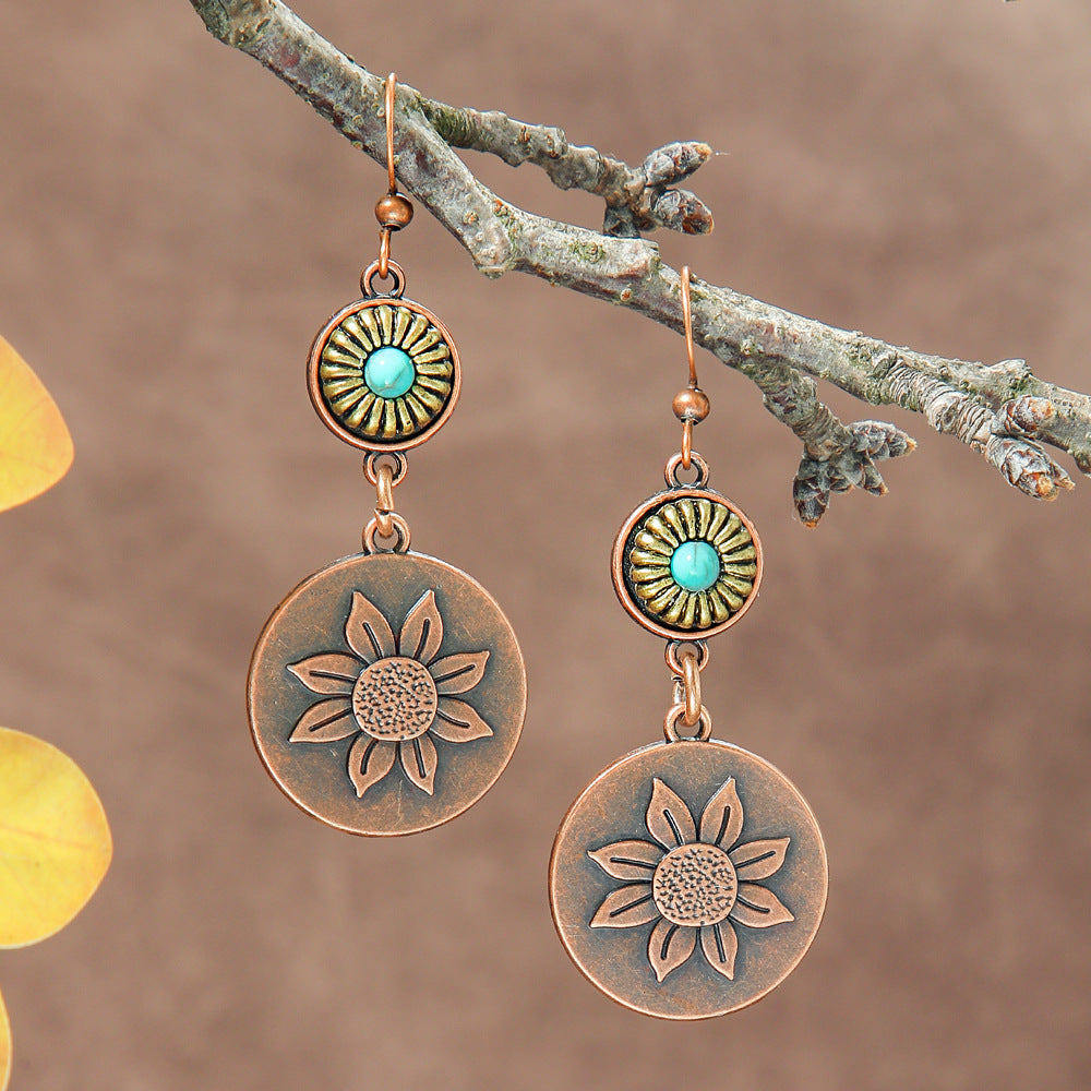 Bohemian Geometric Metal Earrings Creative Design for Women