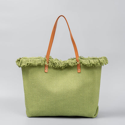 Solid Color Tassel Shoulder Bags