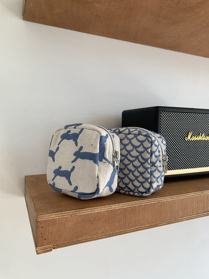 Embroidered Coin Purse Minimalist Cosmetic Bag