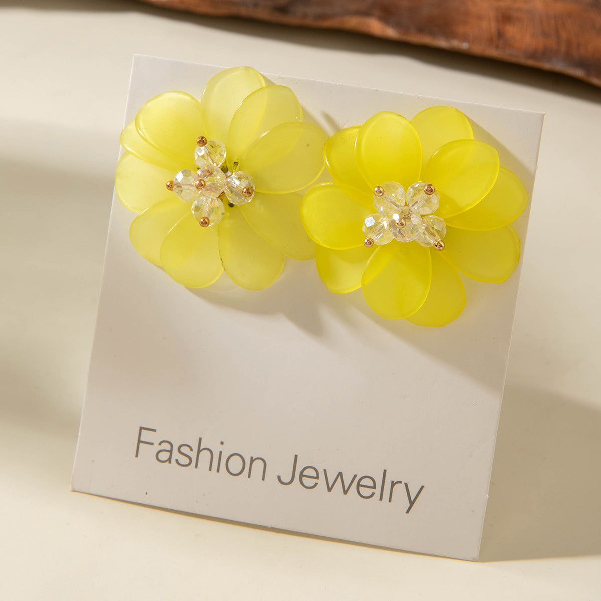 Trendy Floral Resin Drop Earrings Handmade Fresh Style