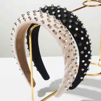 Trendy Oversized Headband with Studs Comfortable Hair Accessory