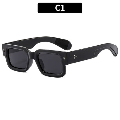 Trendy Square Sunglasses for Men with Arrow Design, UV400 Protection, Versatile Style