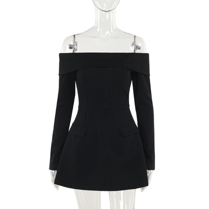 Off-Shoulder A-Line Dress for Women Stylish Elegant Short Skirt