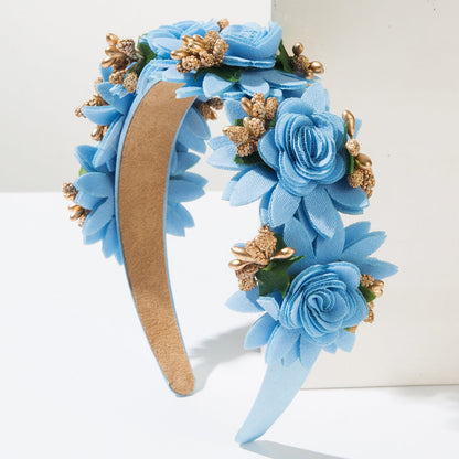 Floral Hairband Elegant Faux Flowers Hair Accessory