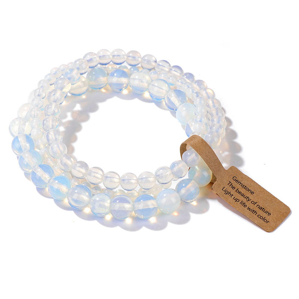 3Pcs Simple Stretch Beaded Bracelet Set