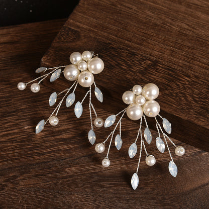 Removable Pearl Protein Blue Rhinestone Shoe Clips Floral Accessories