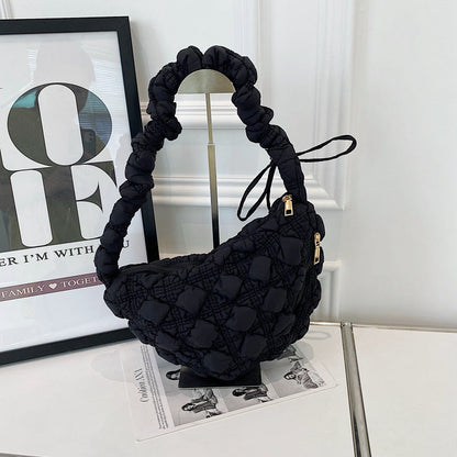 Chic Puffed Women's Shoulder Bag Trendy Nylon Crossbody Bag