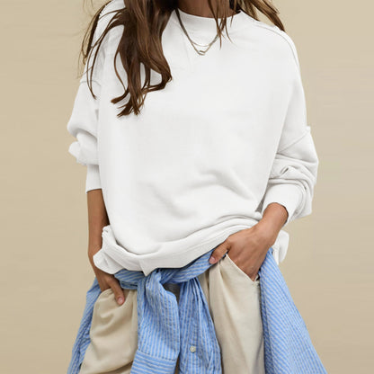 Casual Pullover Sweatshirt for Women - Loose Fit - Street Style