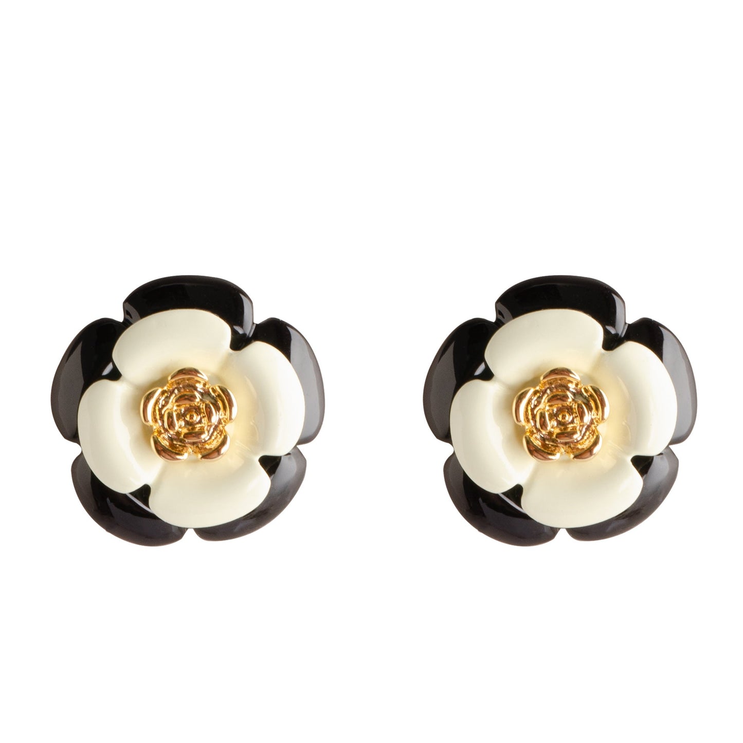 Elegant French Style Camellia Flower Enamel Drop Earrings For Women