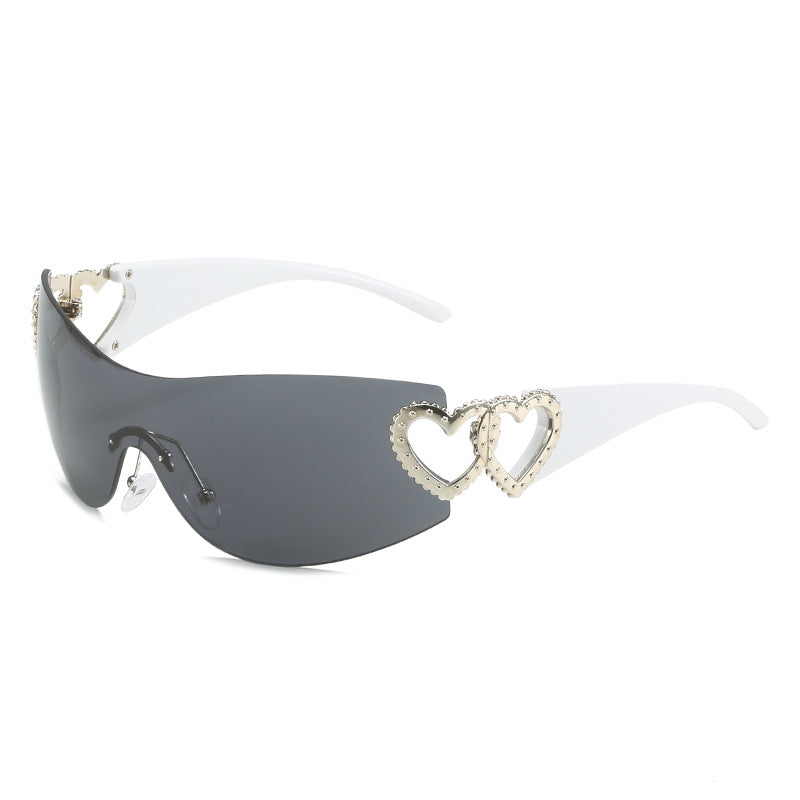 Trendy Y2K Heart-Shaped Sunglasses Unique Fashion Eyewear