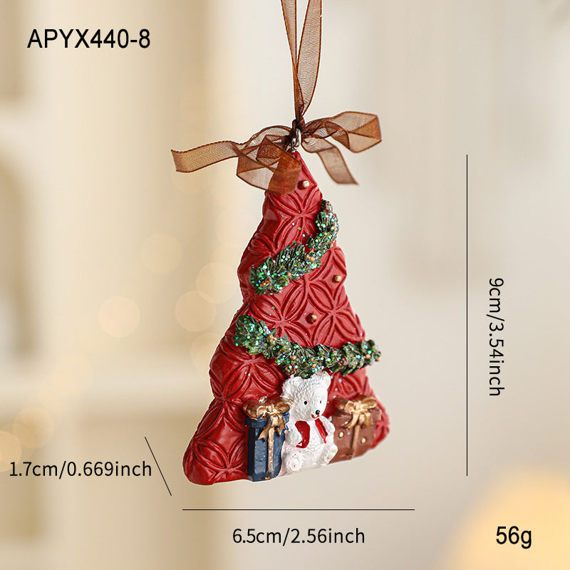 Colorful Resin Christmas Cartoon Hanging Ornament