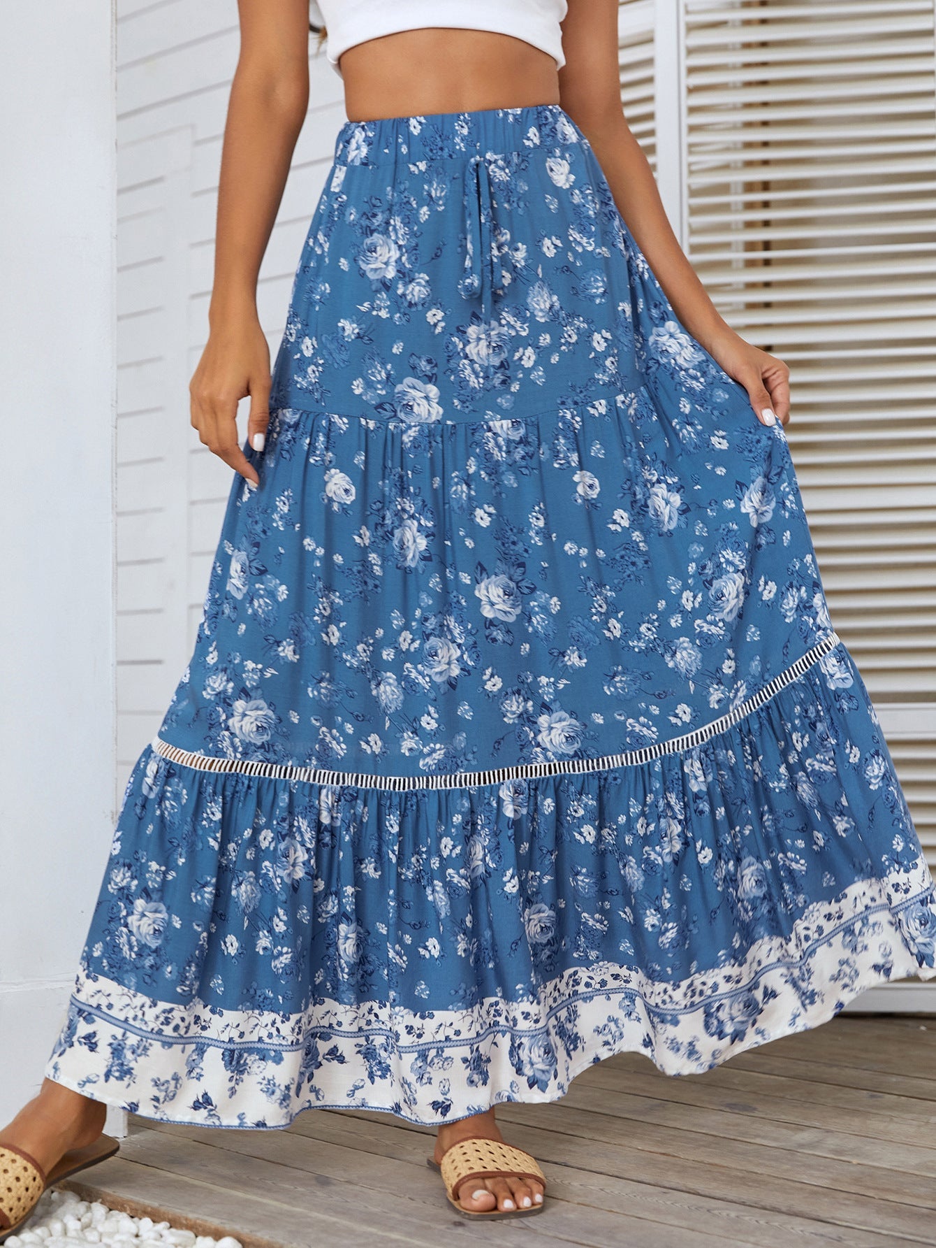 New Bohemian Vacation Dress Ruffled Max