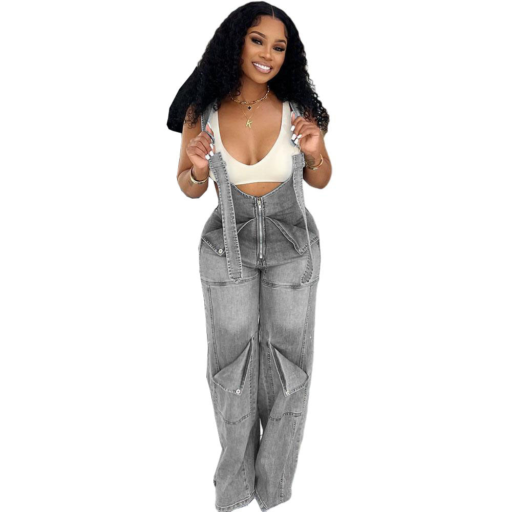 Denim Overalls Casual Summer Jumpsuit For Women