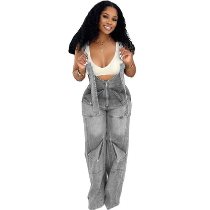 Denim Overalls Casual Summer Jumpsuit For Women