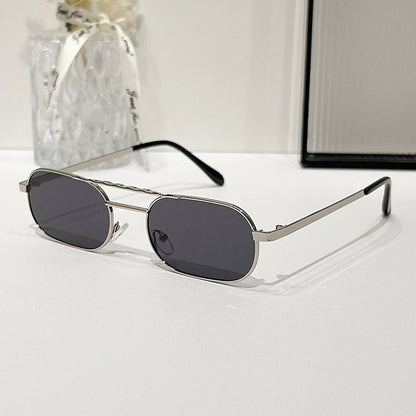 Trendy Rectangle Narrow Frame Sunglasses for Men and Women