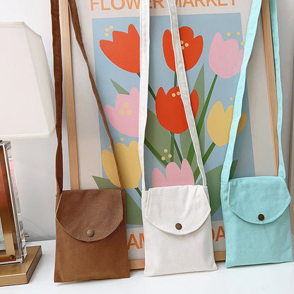 Mini Crossbody Bag for Women Pastel Canvas Casual