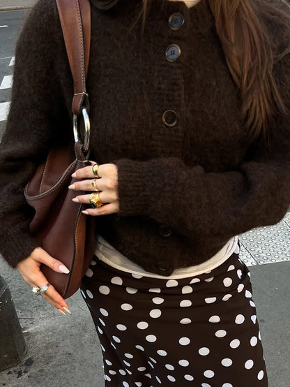 Casual Button-Up Long Sleeve Cardigan Sweater