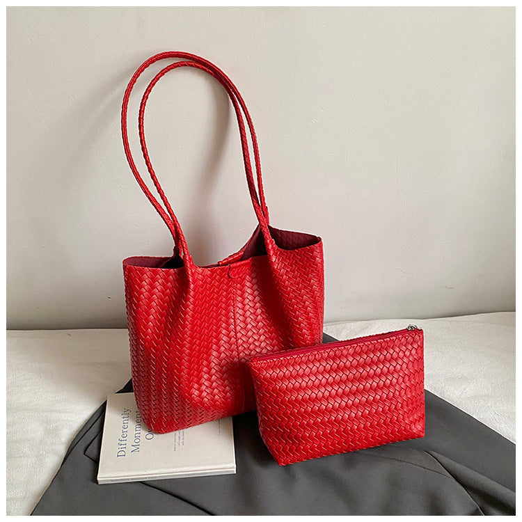 Woven Tote Bag for Women Stylish Casual Shoulder Bag