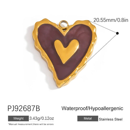 Heart Flower Pendant Accessories 18K Gold Plated Stainless Steel Jewelry