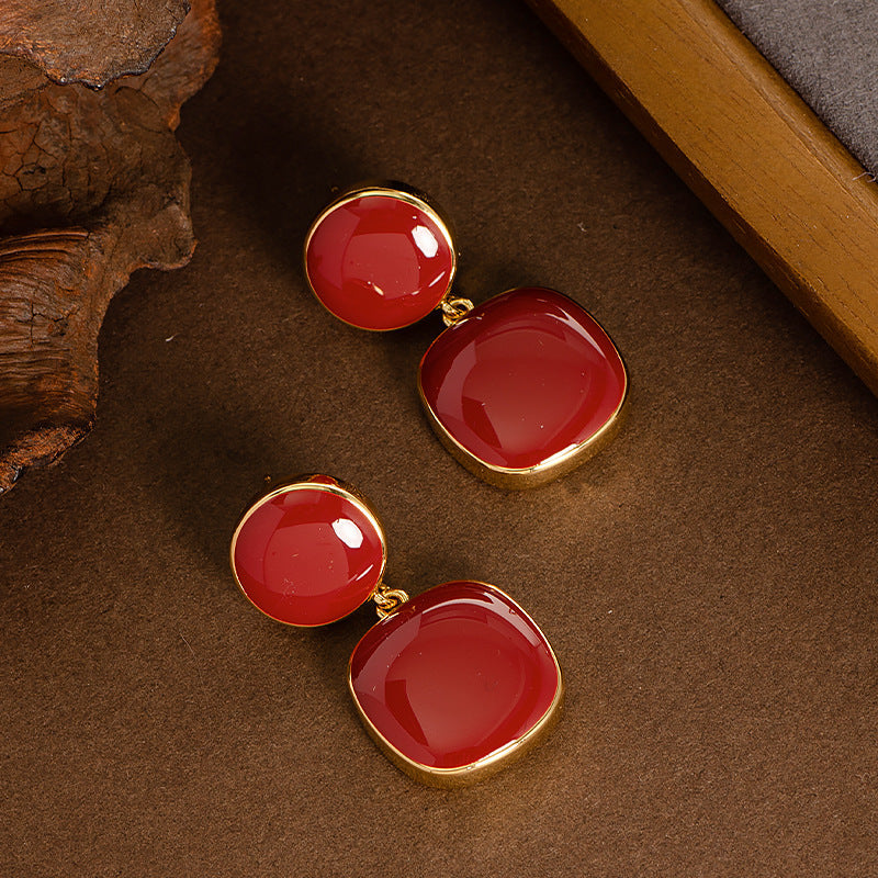 Elegant Vintage Geometric Drop Oil Earrings For Women