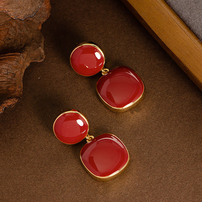 Elegant Vintage Geometric Drop Oil Earrings For Women