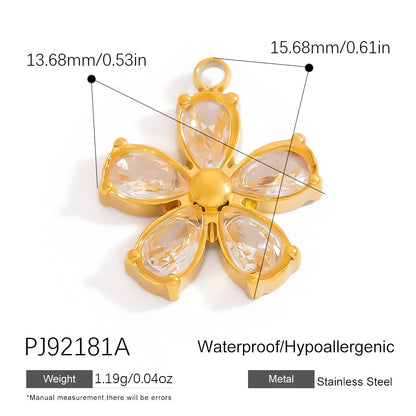 Luxury Stainless Steel Jewelry Accessories Elegant Heart-Shaped Stones